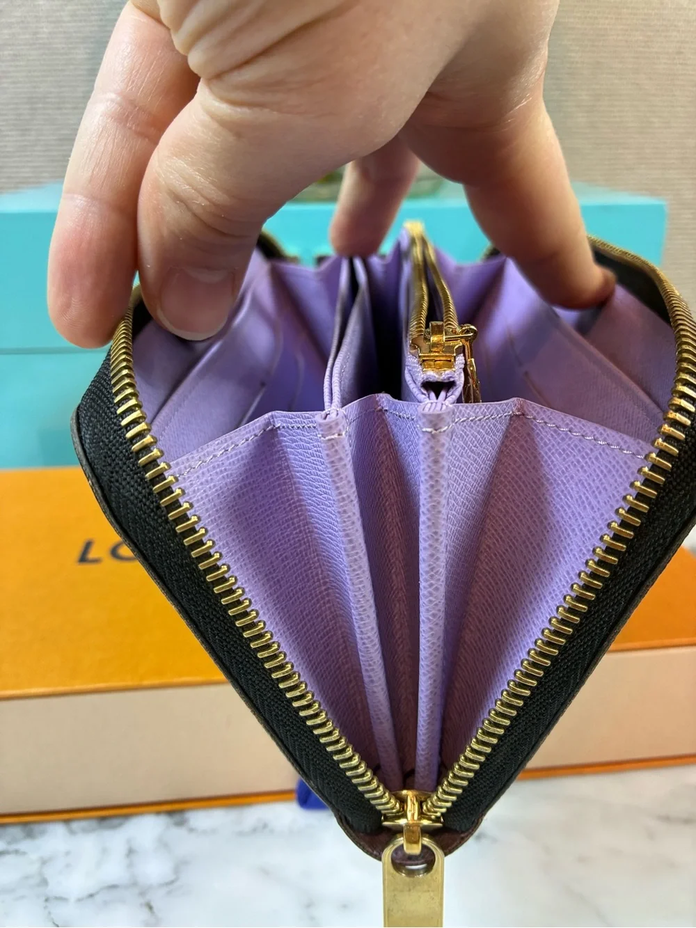 Louis Vuitton Black Multicolor Murakami Zip Around Wallet - Purple Interior 🔥